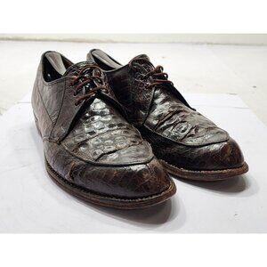 FRENCH SHRINER HERITAGE Brown Alligator Leather men's shoes Size 8.5B